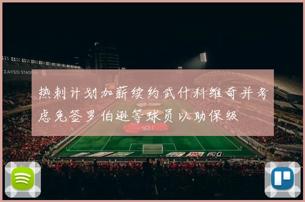 热刺计划加薪续约武什科维奇并考虑免签罗伯逊等球员以助保级